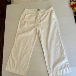 J. Crew white 100% cotton pants with wide leg ankle length size 8
